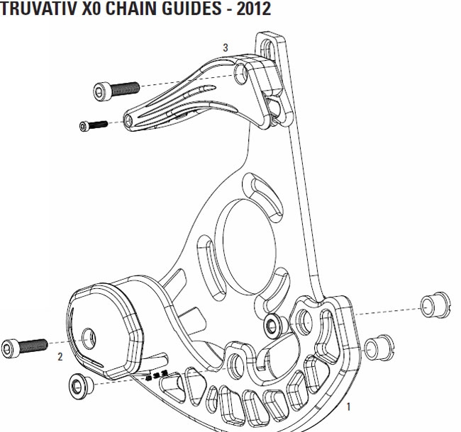 Truvativ X0 Chain Guide Ersatzteil Fuehrung unten schwarz