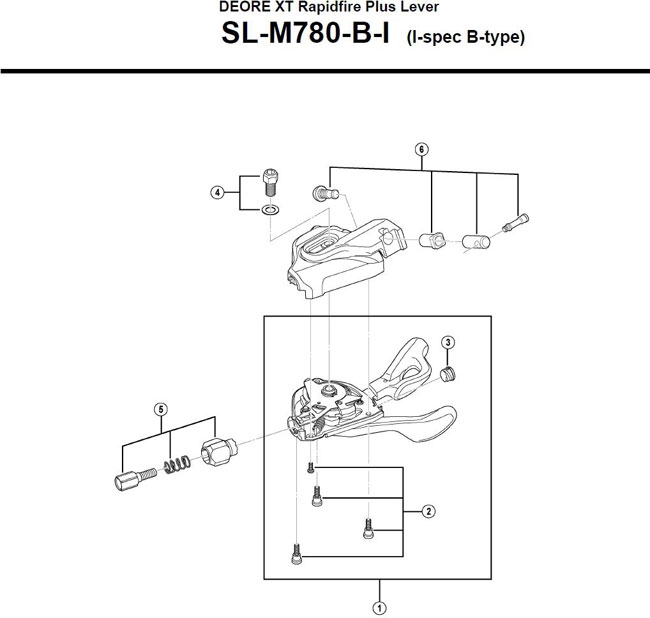 Shimano XT SLM780 Schalthebel Einheit rechts 10 fach Nr 1
