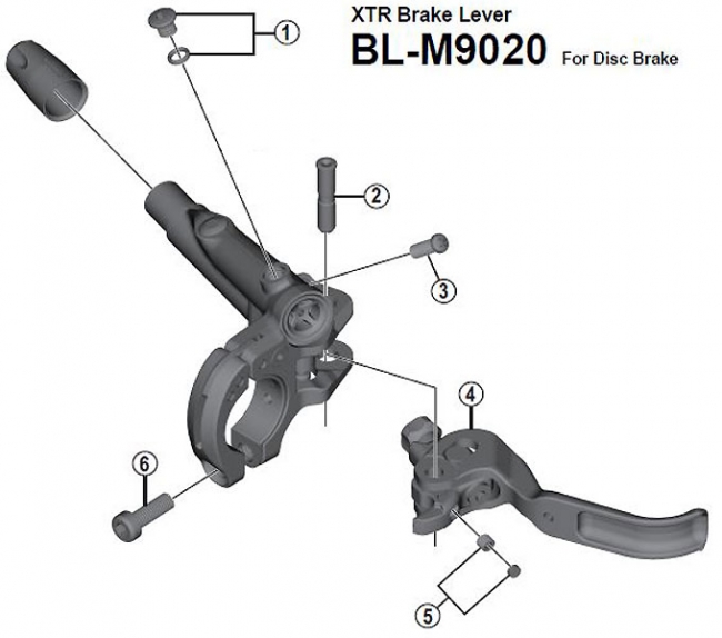 Shimano XTR BLM9020 Bremsgriff Ersatzteil Hebelachse