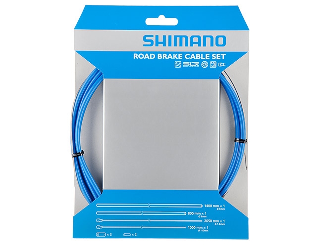 Shimano Rennradzug Bremszug Set SIL-TEC beschichtet blau