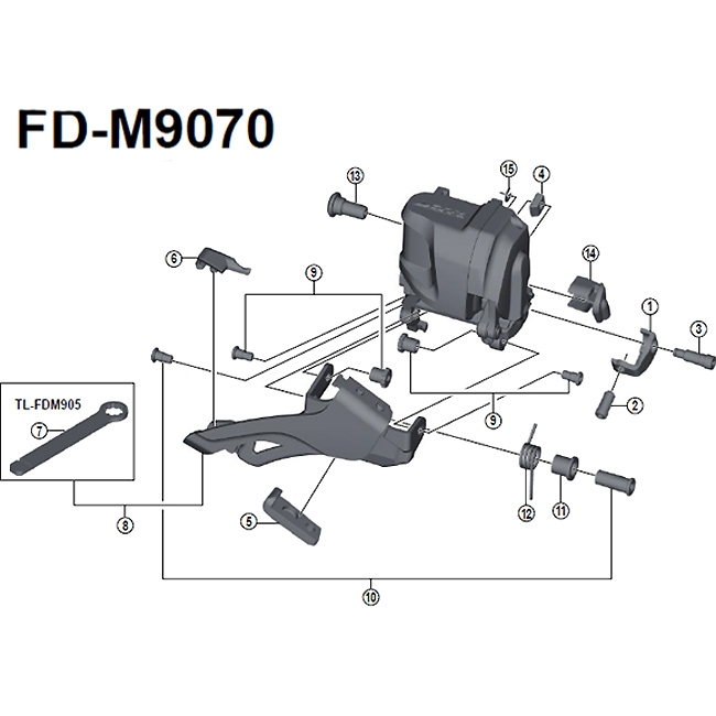 Shimano XTR Di2 FD-M9070 Umwerfer Ersatzteil | Justierplatte Nr 1