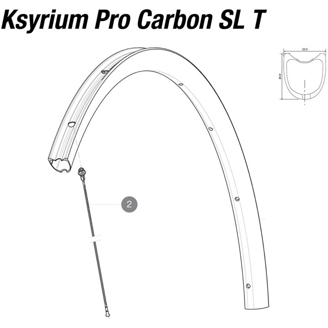 Mavic Ksyrium Pro SL Carbon SL Ersatzfelge Hinterrad Tubular ab Mod 2016 AUSVERKAUFT