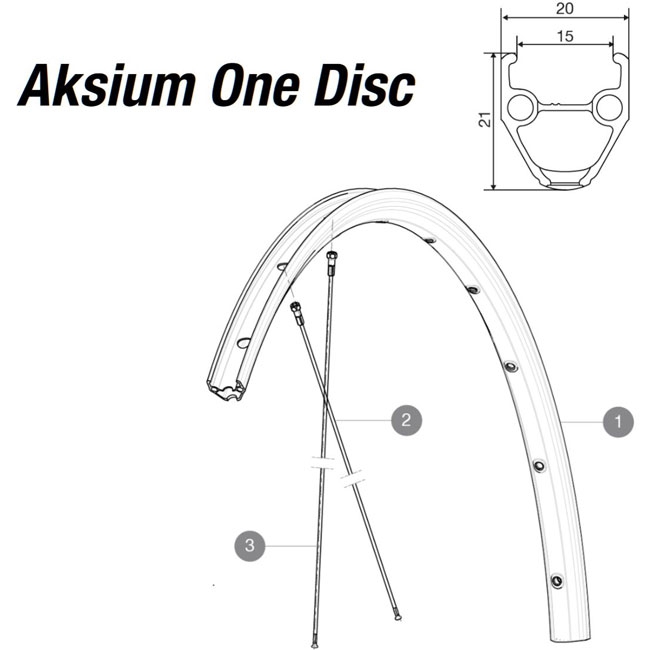 Mavic Aksium / Crossone Ersatzspeiche Vorderrad / Hinterrad links 296 mm Modell 2015