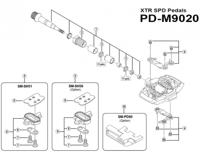 Shimano XTR Halteklammern links mit Befestigungsschrauben fuer Pedale PD-M9020 Nr 4