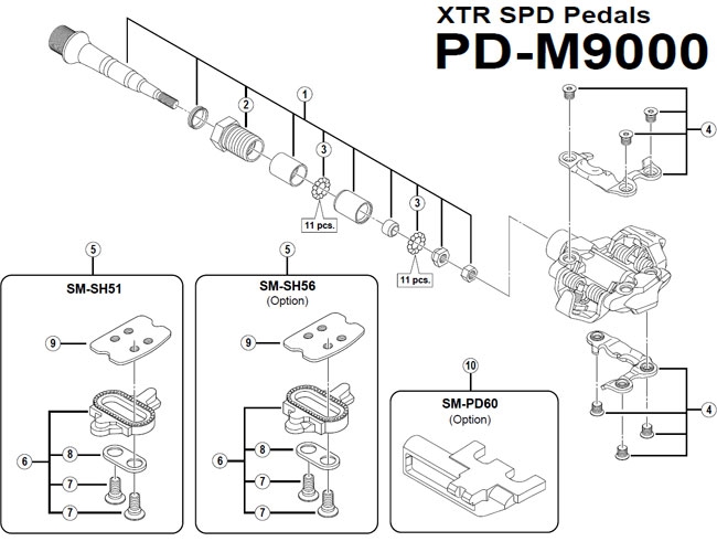 Shimano XTR Halteklammern rechts mit Befestigungsschrauben fuer Pedale PD-M9000 Nr 4