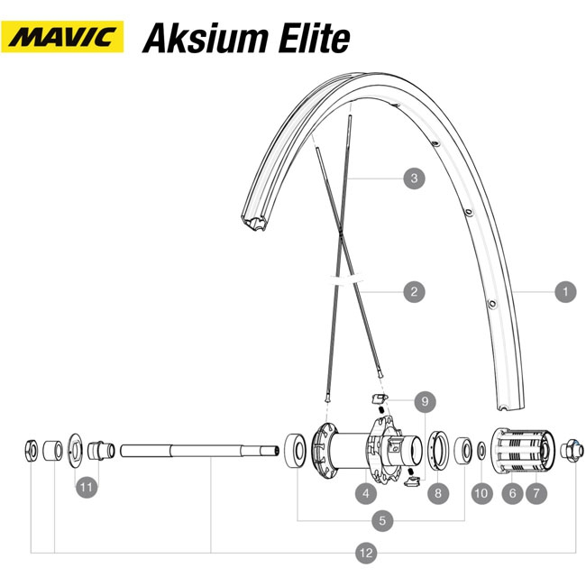 Mavic Aksium Elite Achse Hinterrad Modell 2015