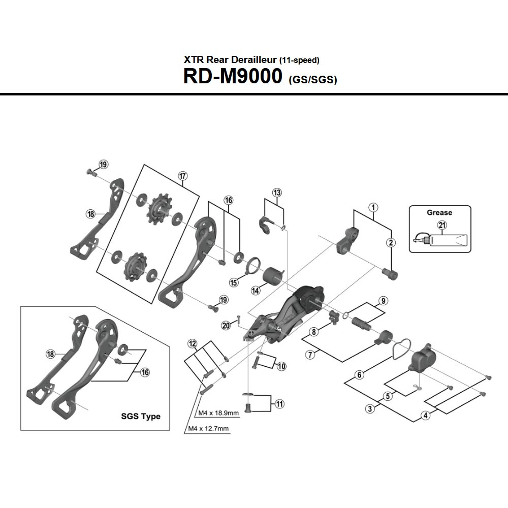 Shimano XTR RD-M9000 Schaltwerk Ersatzteil | Kettenleitblech SGS innen Nr 18