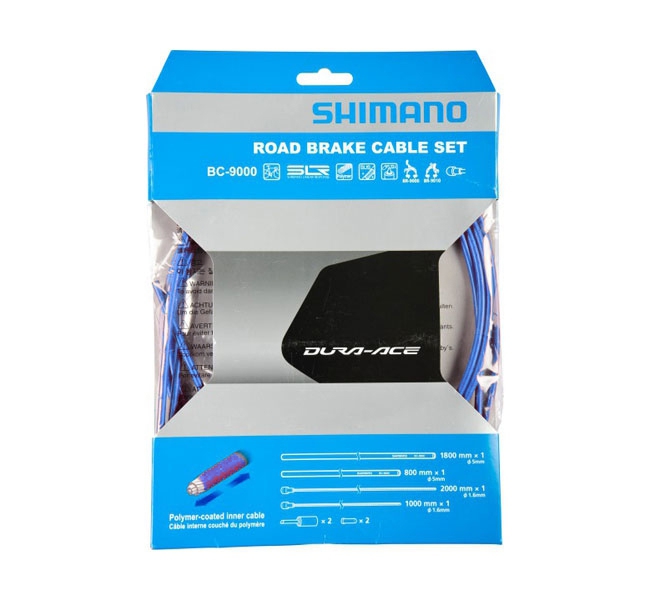 Shimano Dura Ace BC 9000 Bremszug Set polymer beschichtet blau