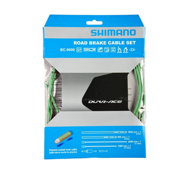 Shimano Dura Ace BC 9000 Bremszug Set polymer beschichtet gruen