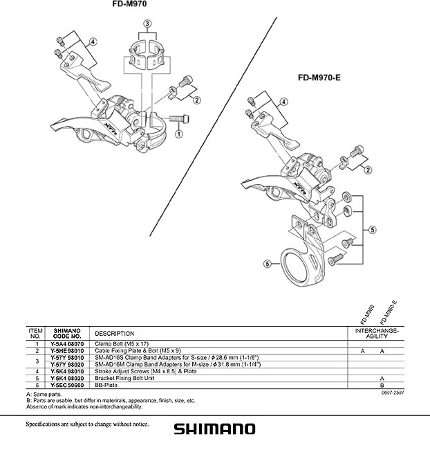 Shimano E-Type Befestigungsplatte XTR Umwerfer 9x3 fach