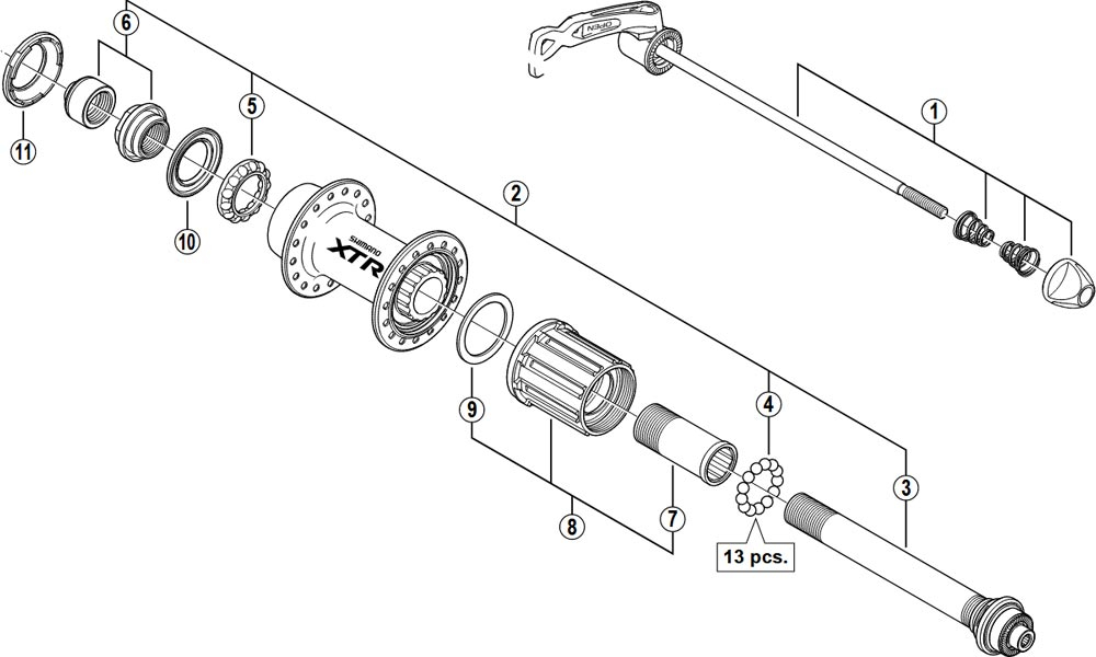 Shimano XTR FH-M970 Hinterradnabe Ersatzteil | Dichtring links Nr 10 ausverkauft