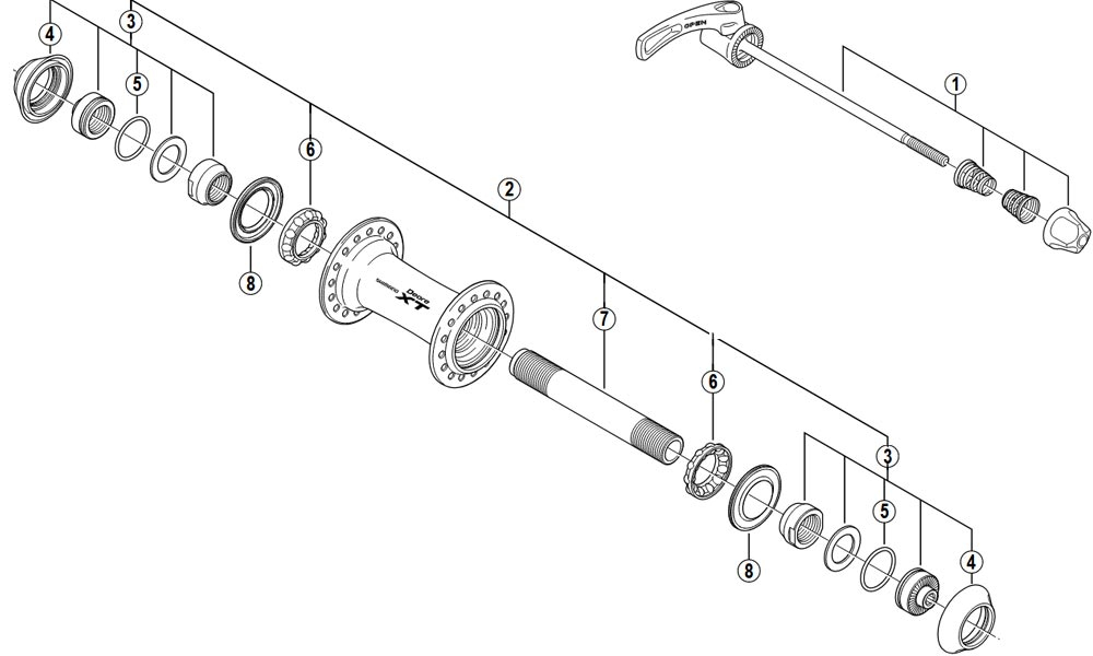 Shimano Deore XT HB-M770-S Vorderradnabe Ersatzteil | O-Ring Nr 5