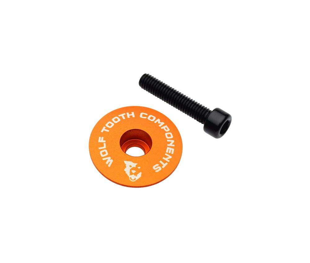 Wolf Tooth Aheadkappe - 1 1/8 Zoll | Hoehe 1mm Aluminium orange