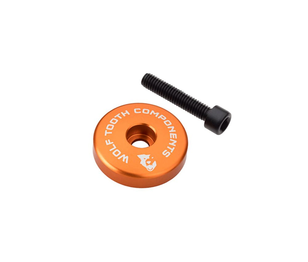 Wolf Tooth Aheadkappe - 1 1/8 Zoll | Hoehe 5mm Aluminium orange