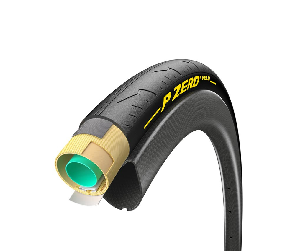 Pirelli P Zero Velo Tub Rennrad Schlauchreifen - Tubular 25x622 schwarz-gelb