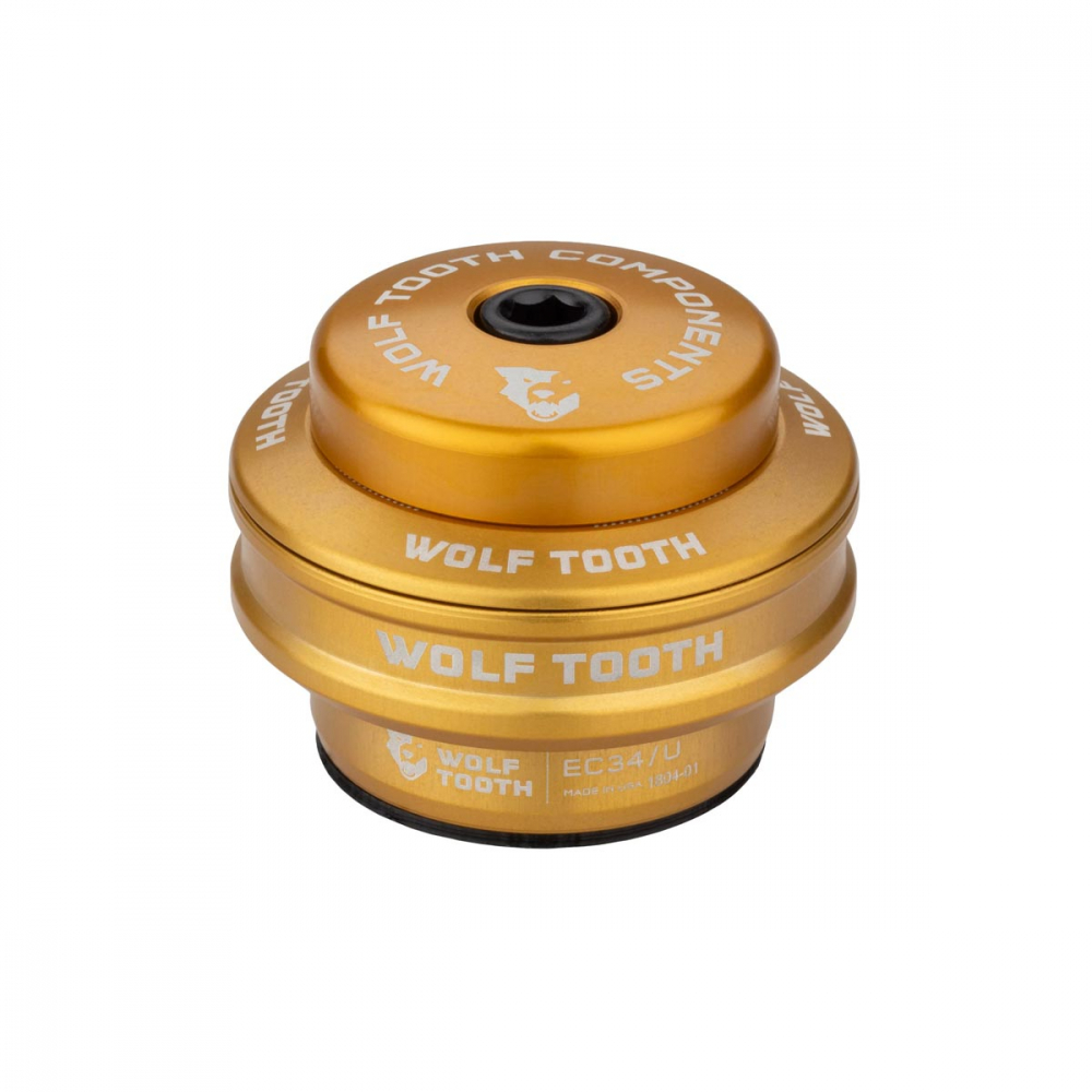 Wolf Tooth Performance Steuersatz Oberteil 1 1/8 Zoll | EC34 / 28,6mm Hoehe 16mm gold