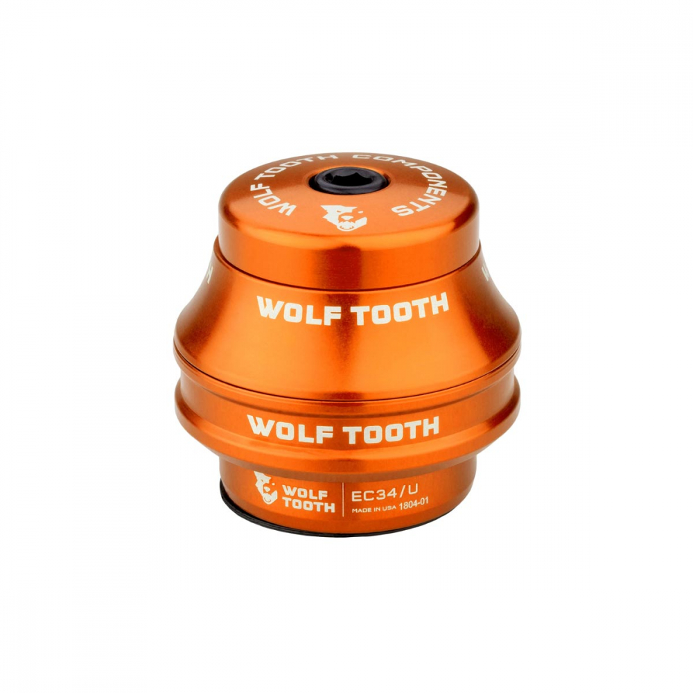 Wolf Tooth Premium Steuersatz Oberteil 1 1/8 Zoll | EC34 / 28,6mm Hoehe 25mm orange