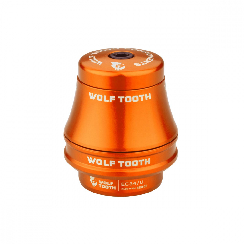 Wolf Tooth Premium Steuersatz Oberteil 1 1/8 Zoll | EC34 / 28,6mm Hoehe 35mm orange