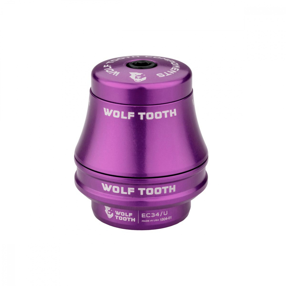 Wolf Tooth Premium Steuersatz Oberteil 1 1/8 Zoll | EC34 / 28,6mm Hoehe 35mm violett