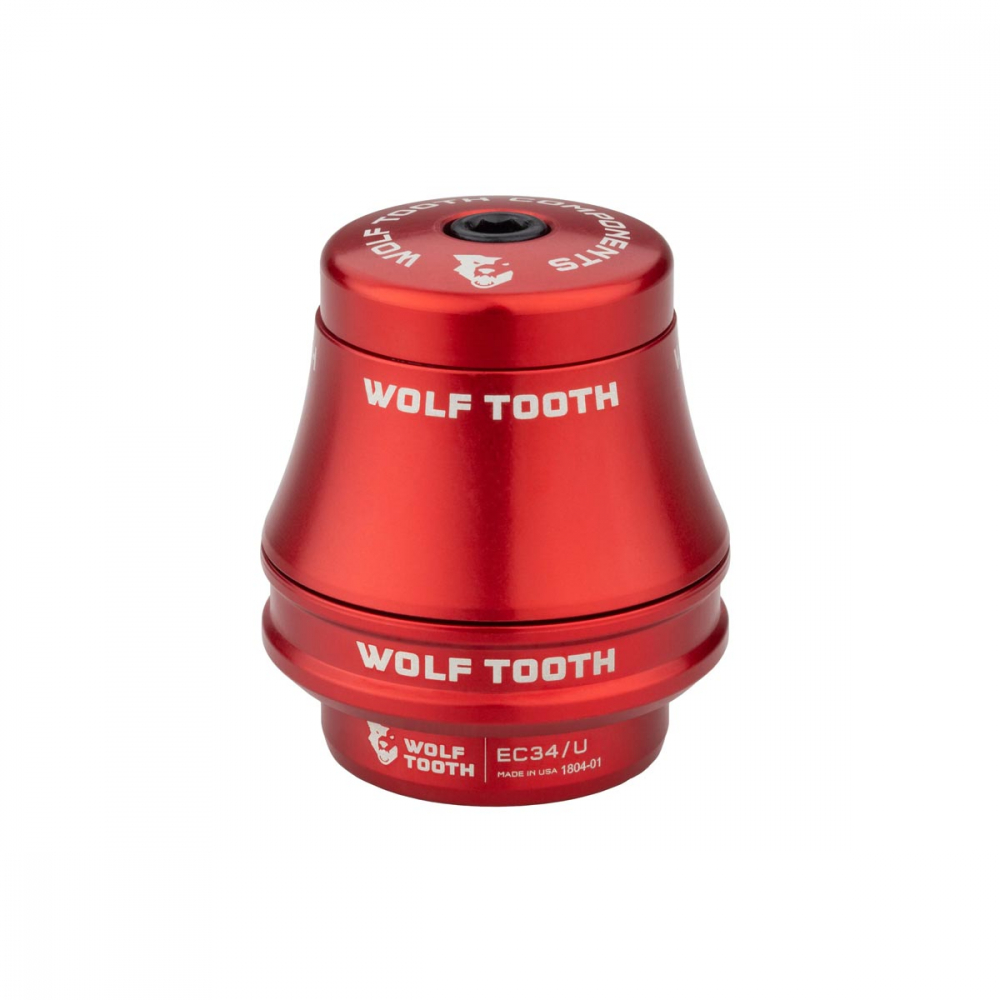 Wolf Tooth Premium Steuersatz Oberteil 1 1/8 Zoll | EC34 / 28,6mm Hoehe 35mm rot