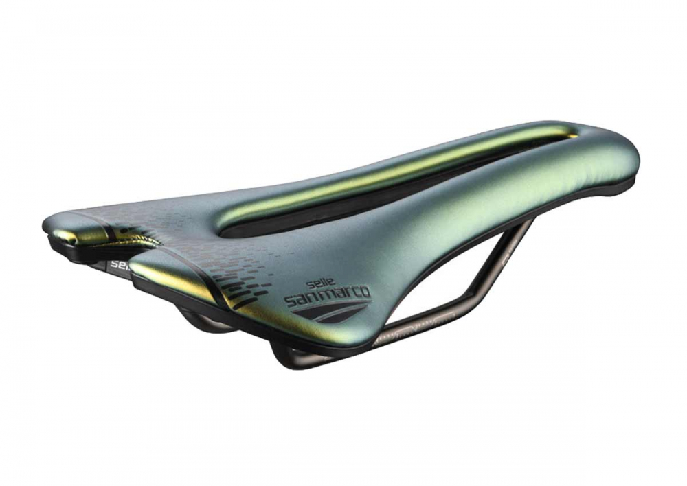 Selle San Marco Aspide Short Racing Sattel L3 Wide Iridescent Gold Gestell Xsilite