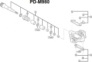 Shimano PD-M980 Ersatzteil Pedalachse komplett rechts | Ausverkauft Nachfolgemodell Y46X98050