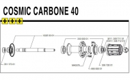 Mavic Cosmic Carbone 40 Achse mit Verschraubungen Hinterrad