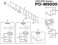 Shimano XTR Halteklammern rechts mit Befestigungsschrauben fuer Pedale PD-M9000 Nr 4