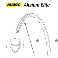 Mavic Aksium Elite Ersatzfelge Vorder- Hinterrad Decor weiss Modell 2015