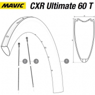 Mavic CXR Ultimate 60 T Ersatzspeiche Tubular Hinterrad rechts 252 mm