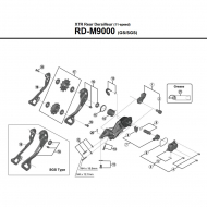 Shimano XTR RD-M9000 Schaltwerk Ersatzteil | Kettenleitblech GS innen Nr 18