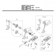 Shimano Deore XT RD-M772 Schaltwerk Ersatzteil | Einstellschraube mit Platte B-type