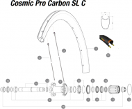 Mavic Cosmic Pro Carbon SL C - Ersatzspeiche Hinterrad links 278 mm incl Nippel
