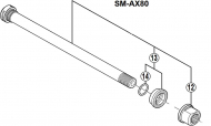 Shimano SM-AX80 Steckachse Ersatzteil | Achsmutter M10 Nr 12
