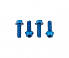 Wolf Tooth Aluminium Flaschenhalterschrauben Set - M5x15mm Zylinderkopf blau