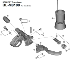 Shimano Deore XT BL-M8100 / XTR BL-M975-A Bremsgriff Ersatzteil | Klemmschraube Hebelachse