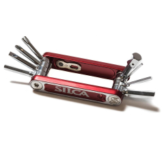 SILCA Italian Army Knife Nove Multitool - 9 Funktionen silber-rot
