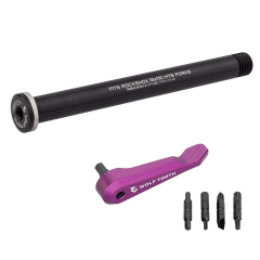 Wolf Tooth Steckachse - RockShox Gabel Boost 15x110mm + Plugin Multitool purple