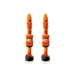 e*thirteen Presta Tubeless Ventil Set | Quick Fill Plasma Aluminium 19-23 mm naranja-orange