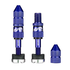 e*thirteen Schrader Tubeless Ventil Set | Quick Fill Plasma Aluminium 16-24 mm intergalactic-blue