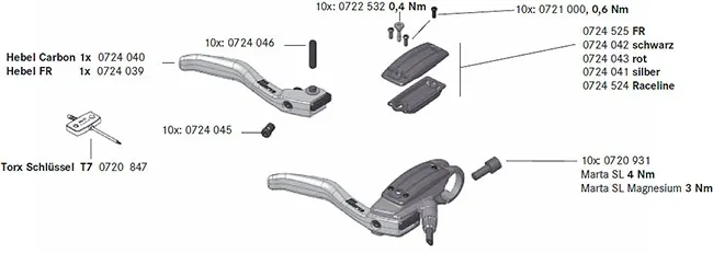 Magura Marta / Louise / Gustav M Ausgleichbehälter Torx T7 Deckelschraube 1 Stk