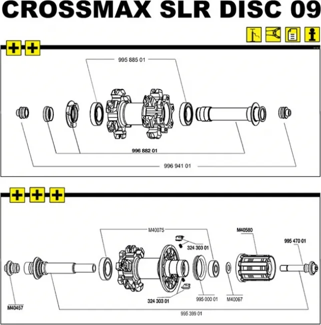 Mavic Nabenlager Hinterrad Satz Typ 608+6903