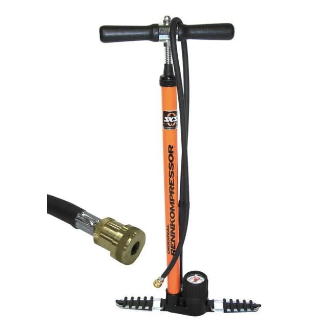 SKS Rennkompressor Standpumpe orange 16 bar Pumpenkopf Messingnippel