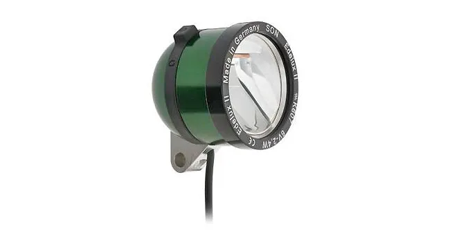 Schmidt Son Edelux II Fahrradlampe dunkelgrün 140 cm Kabel 100 Lux