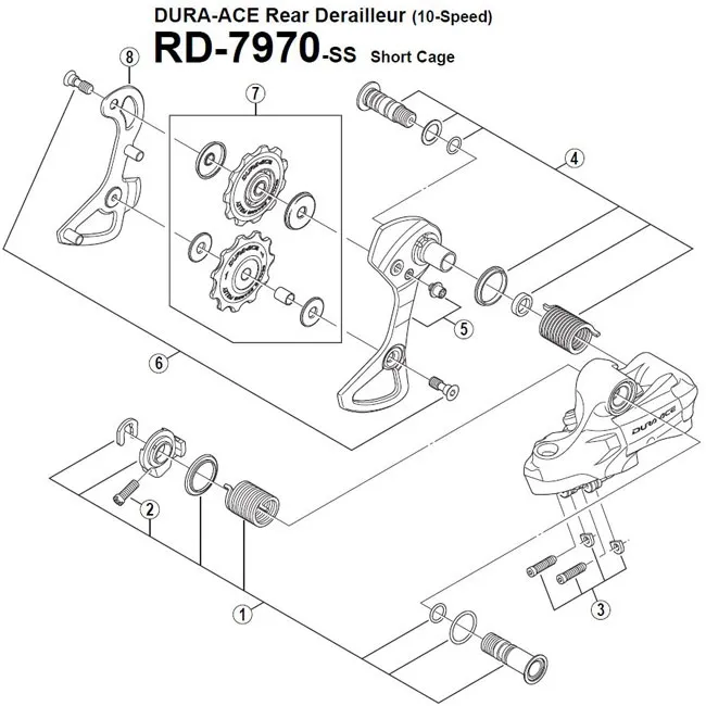 Shimano DURA-ACE Di2 RD-7970 Anschlagschraube mit Platte Nr 3