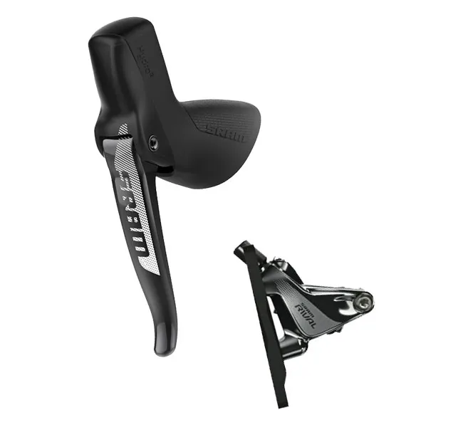 Sram Rival 1 HRD Bremshebel links + Rival 1 Scheibenbremse hinten zweiteilig Flat Mount