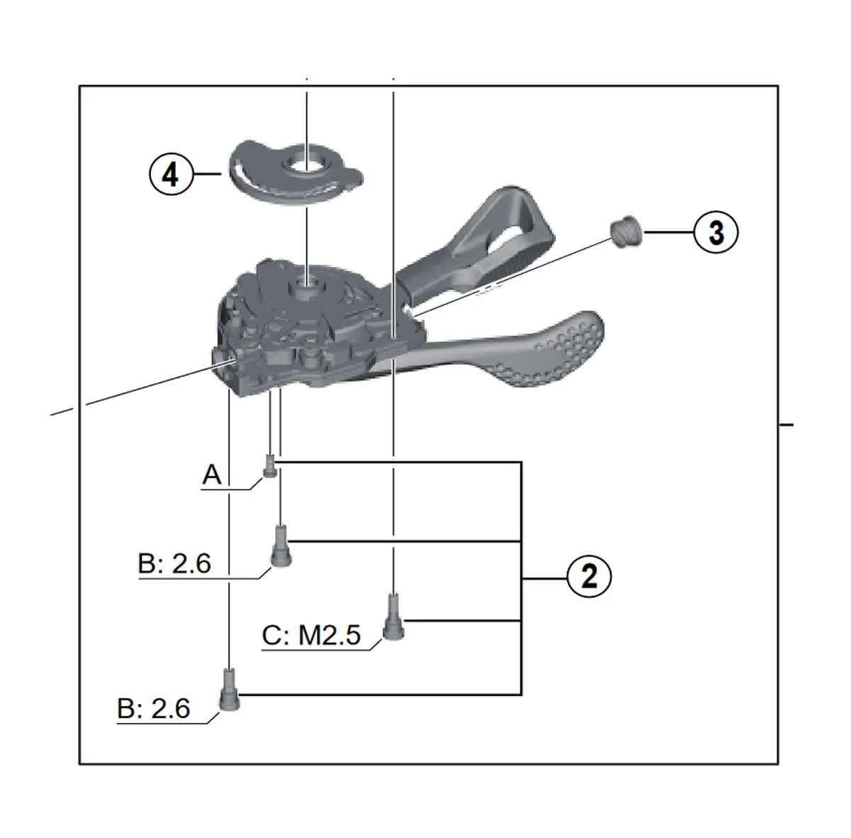 Shimano Deore XT MTB STI Schalthebel Ersatzteil | Abdeckkappe Schaltzug Nr3