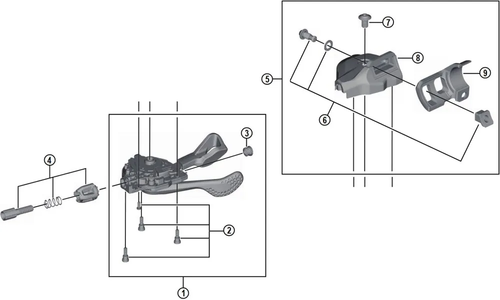 Shimano Deore XT SL-M8000-I / XTR SL-M9000-I Schalthebel Ersatzteil | Schraube Schalthebel Nr 7