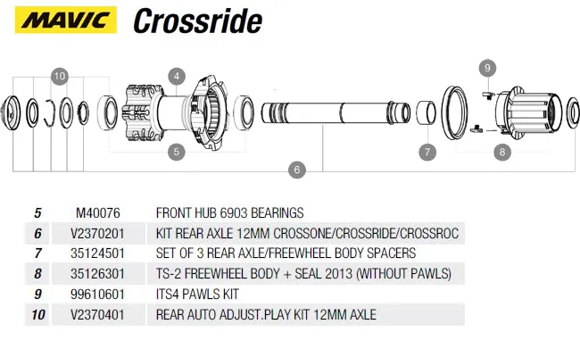 Mavic Crossride ITS-4 und TS2 Distanzhülsse für Freilaufkörper 1Stück Nr 7 - Restbestand