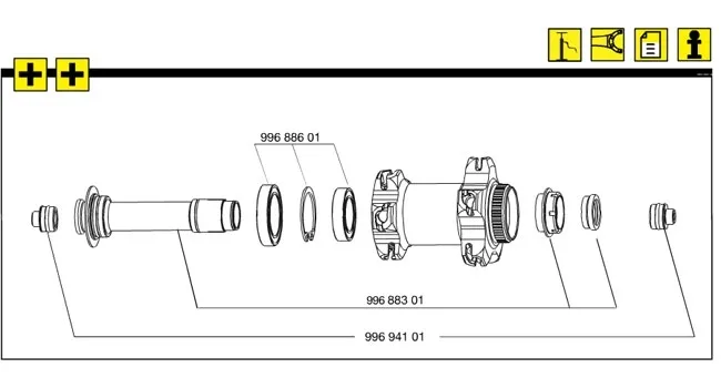 Mavic Nabenlager Vorderrad QR15/9 Disc Centerlock Typ 61804 - 61805 | Satz 2 Stück